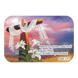 Magnet cu mesaj  Elegant Pentru ca oricine crede in El...